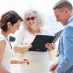 Mitzi Schwarz officiating couple's wedding ceremony